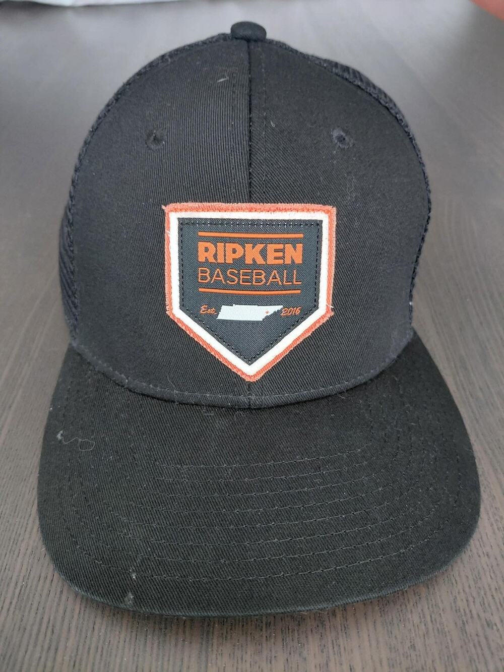 Ripken Baseball Cap Black Orange Est 2016 Style IV Adjustable Hat